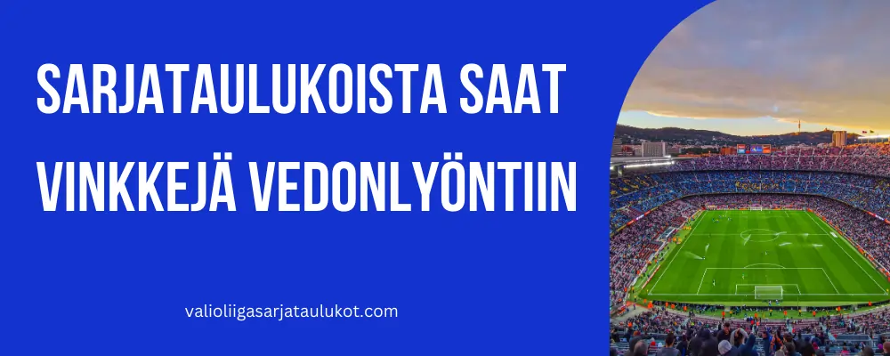 sarjataulukosta vinkkejä vedonlyöntiin